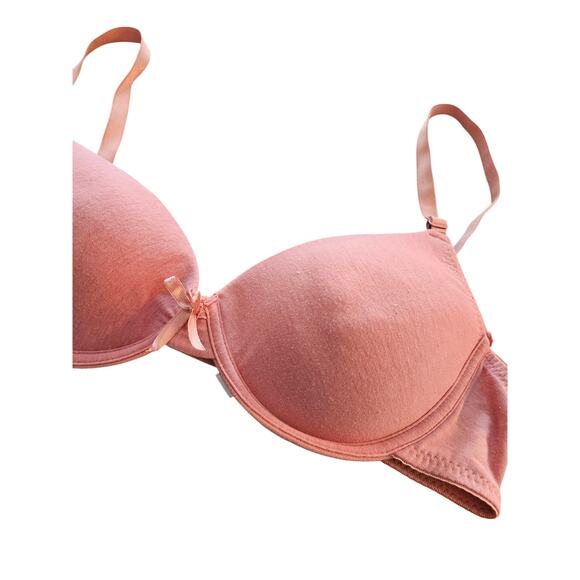 Vintage Y2K Mamia Womens Sz 36C Light Pink T Shirt Bra Cotton - Picture 2 of 4